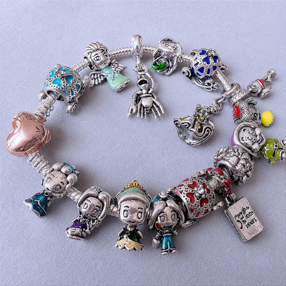Disney Princess European Charm Bracelet BUNDLE fits PANDORA